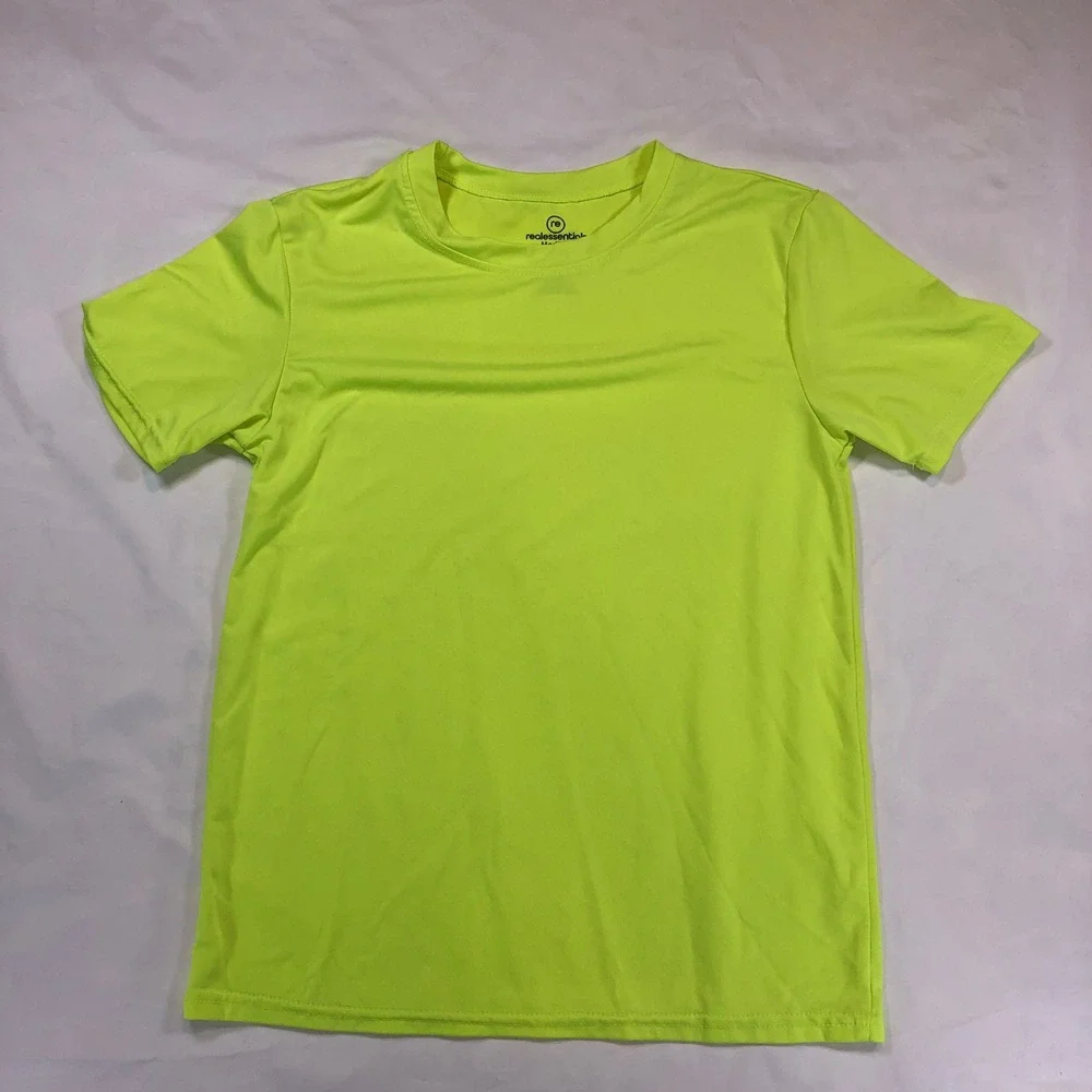 Real Essentials Kids Activewear TShirt Set 4-Pack Black Neon Green Orange Medium